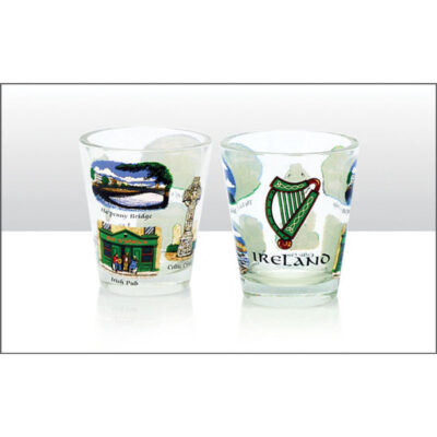 Historical Ireland Shot Glass Frosted Round Design